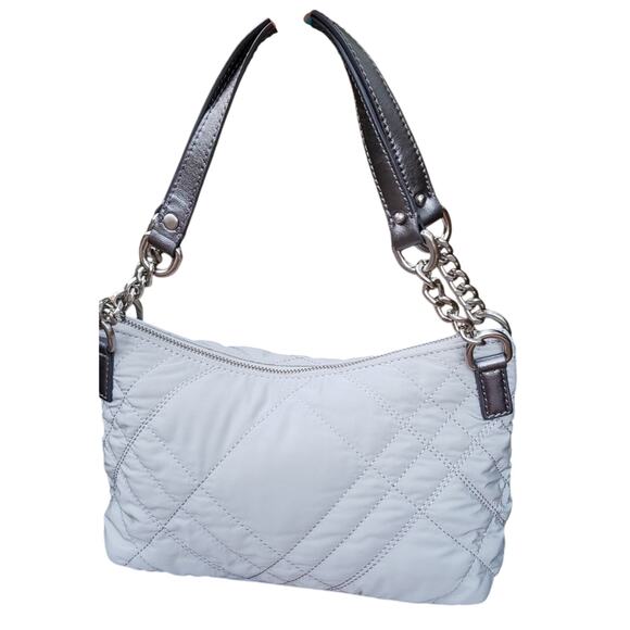 New! Talbots Gray Mist & Pewter Quilted Baguette Shoulder Bag Winter Fashion - Picture 2 of 8